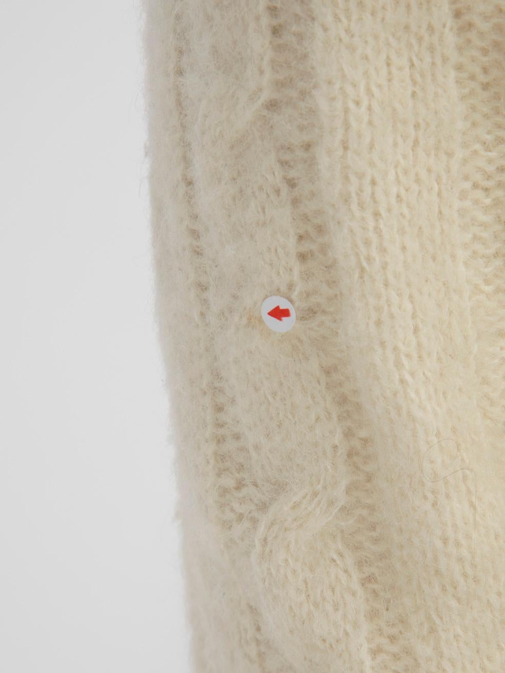 Women's Ganni Ecru Wool Cut Out Knit Jumper Size L
