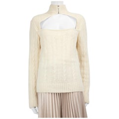 Ganni Ecru Wool Cut Out Knit Jumper Size L