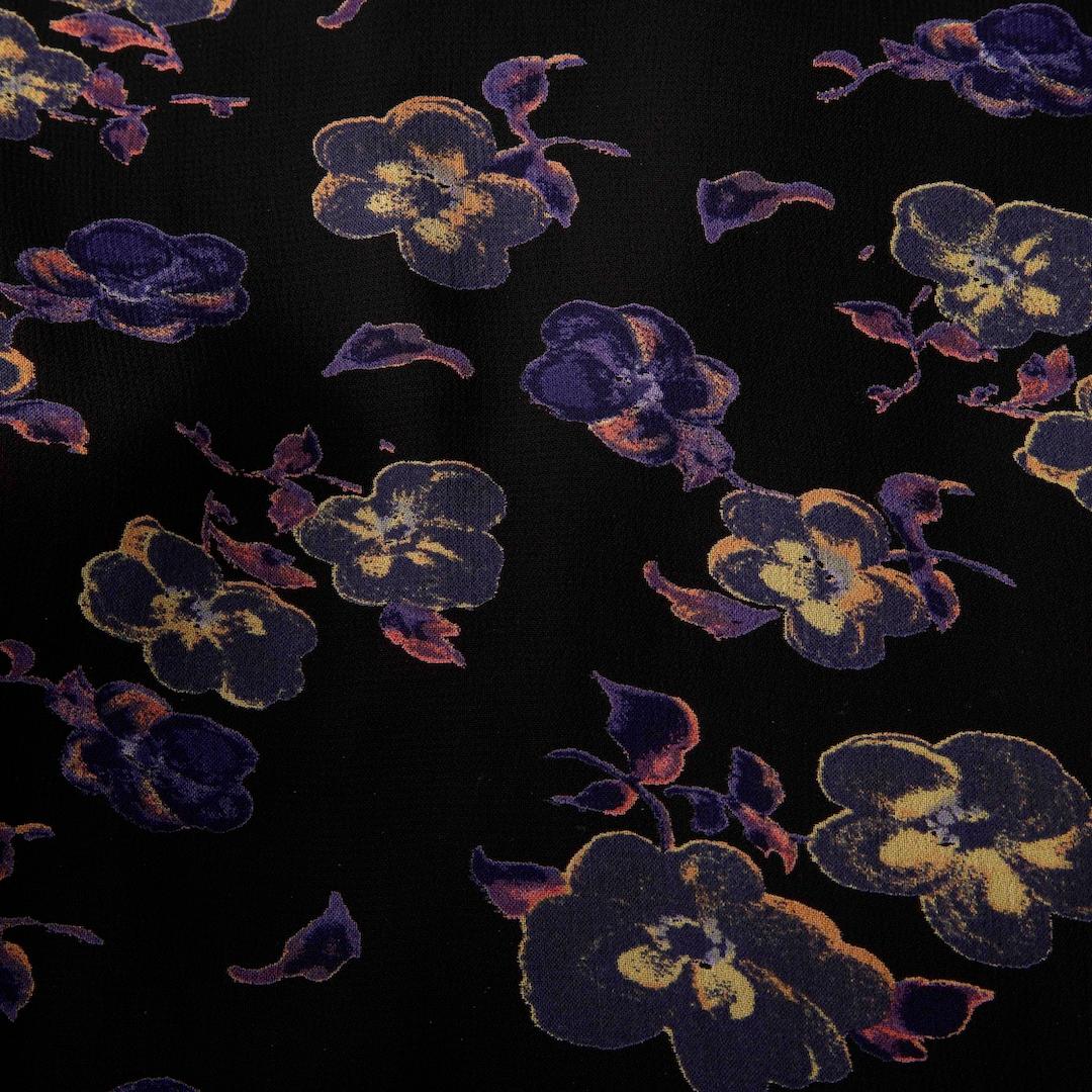 Noir Ganni - Robe à manches longues et à motifs floraux - Taille M en vente