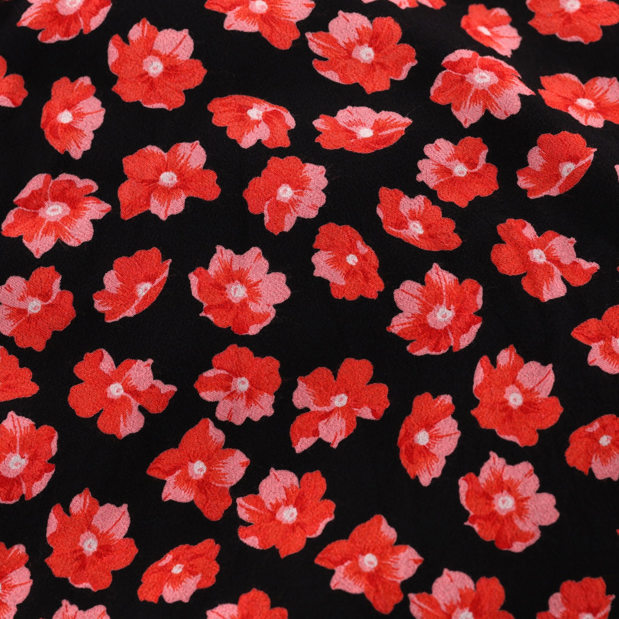 Donna Ganni - Vestito a portafoglio in crepe con stampa floreale in vendita