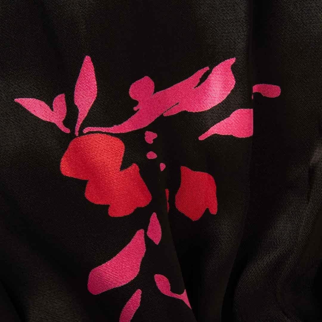 Ganni Floral Print V-Neck Mini Wrap Dress Size S In Good Condition In London, GB