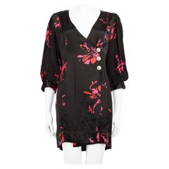 Ganni Floral Print V-Neck Mini Wrap Dress Size S