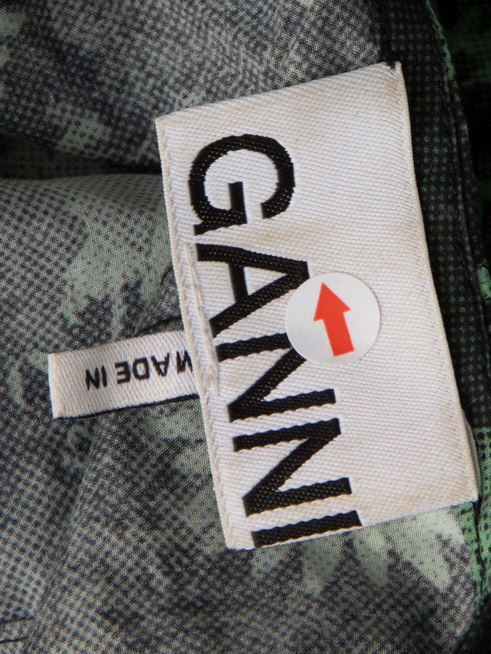 Donna Ganni, abito al ginocchio con stampa floreale verde, taglia 5XL in vendita