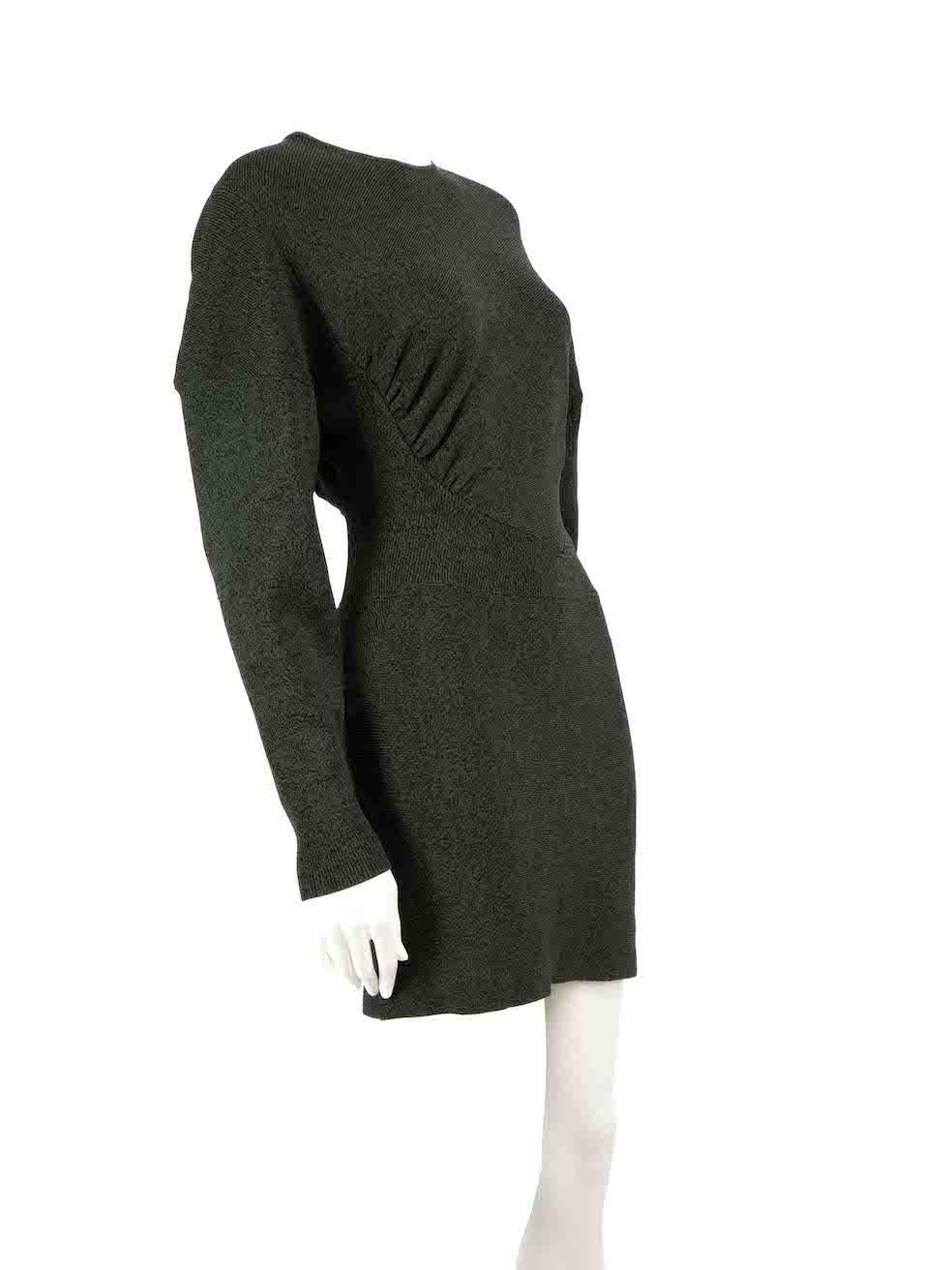 CONDITION is Very good. Minimal wear to dress is evident. Minimal wear to the left sleeve with a small pluck to the knit on this used Ganni designer resale item.
 
 
 
 Details
 
 
 Green
 
 Viscose
 
 Knit dress
 
 Long sleeves
 
 Round neck
 
