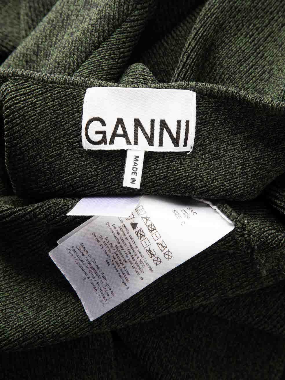 Ganni Green Melange Knit Mini Dress Size S For Sale 1