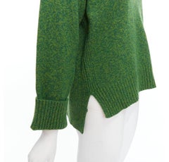 GANNI Grünes, recyceltes Pullover-Top aus Wollmischung mit Rundhalsausschnitt XS