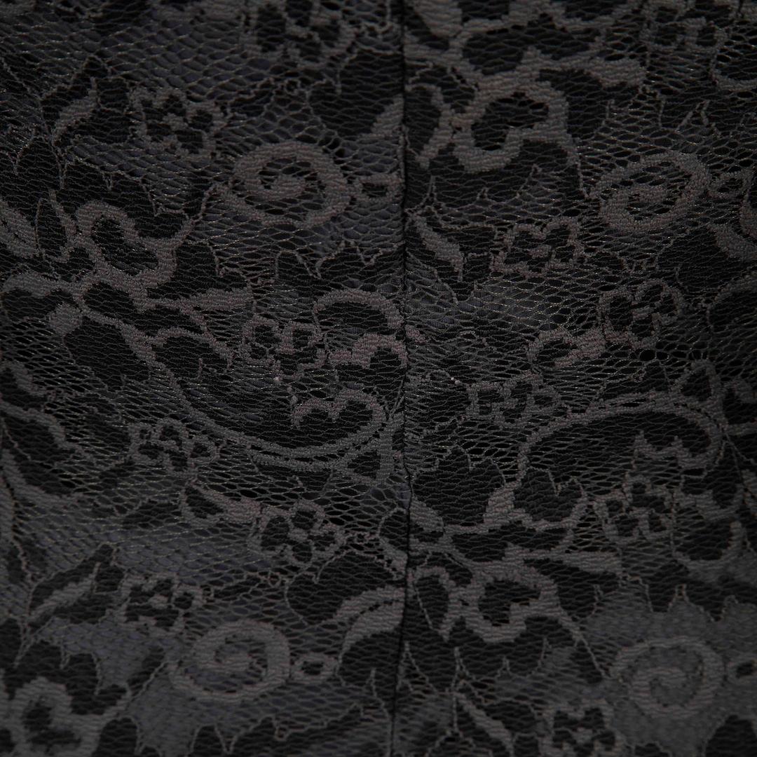 Ganni Grey Floral Lace Midi Dress Size M In Good Condition For Sale In London, GB