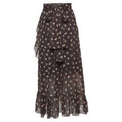 Ganni - Gonna a portafoglio con stampa floreale Tilden Mesh - S