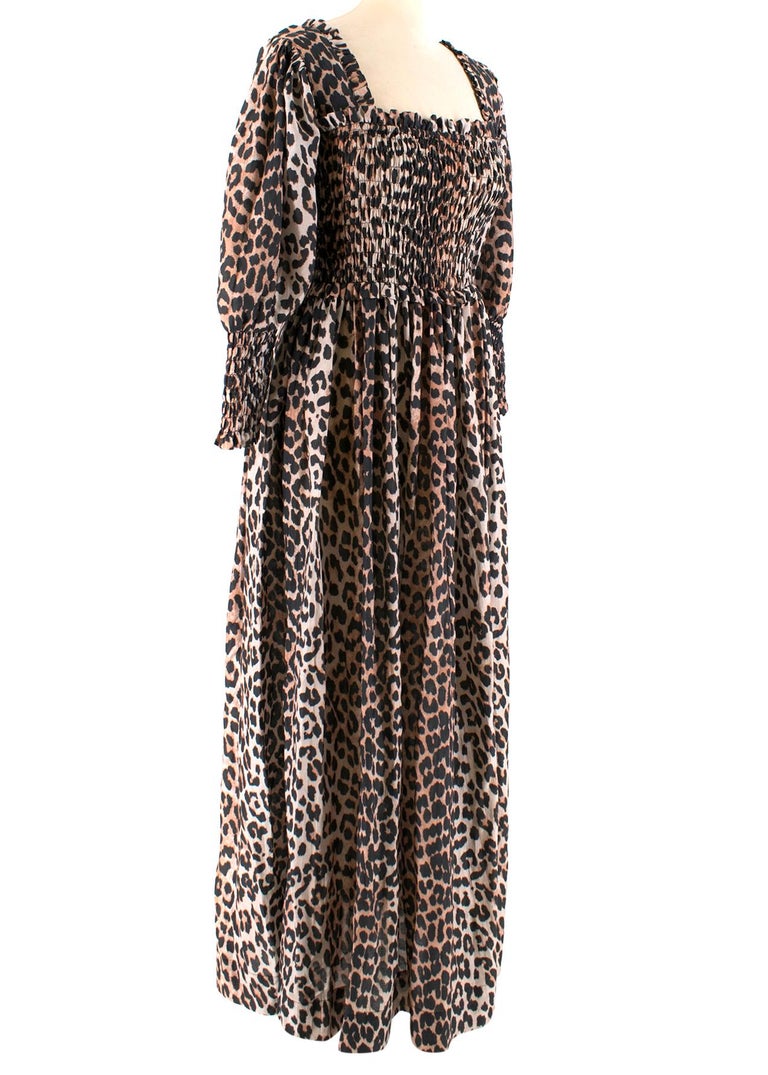 Ganni Leopard Print Silk Dress - New Season SIZE 36 at 1stDibs