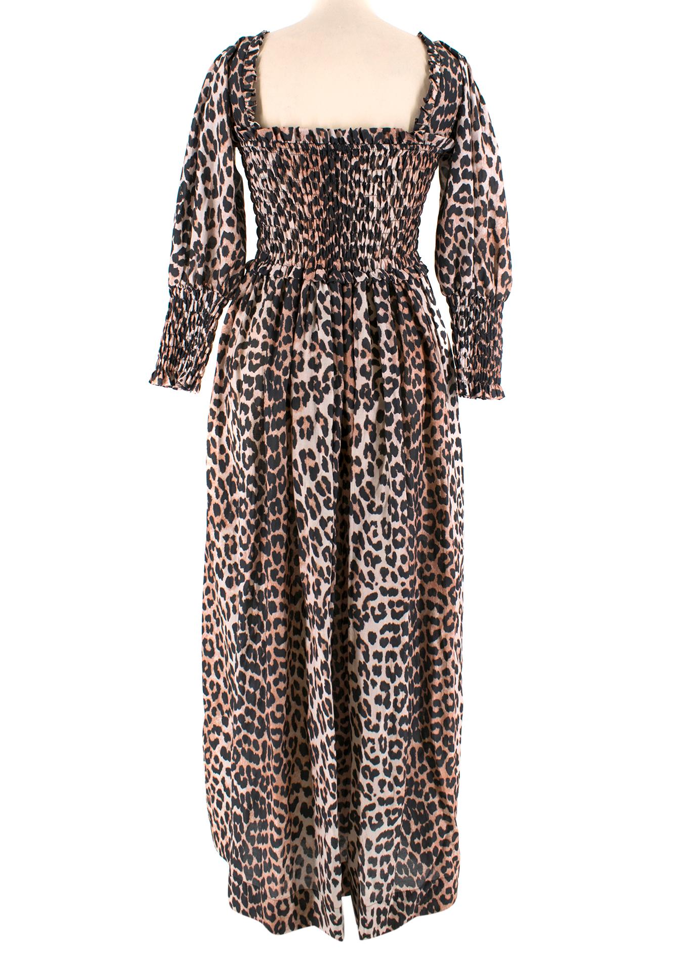 Ganni Leopard Print Silk Dress - New Season SIZE 36 at 1stDibs