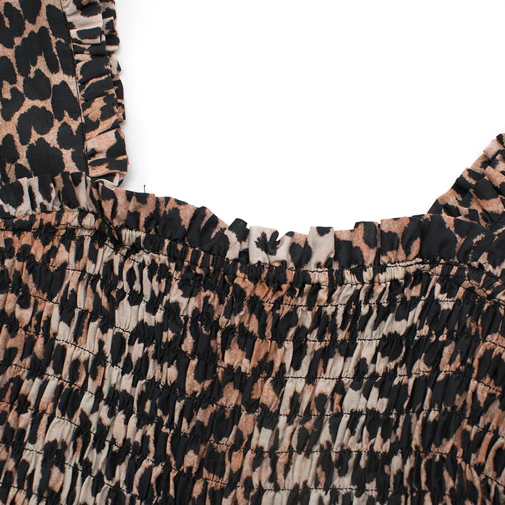ganni leopard silk dress