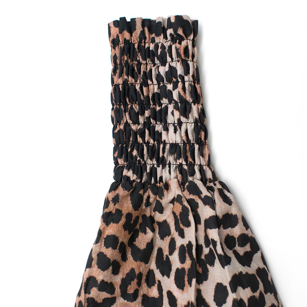 Black Ganni Leopard Print Silk Dress - New Season SIZE 36