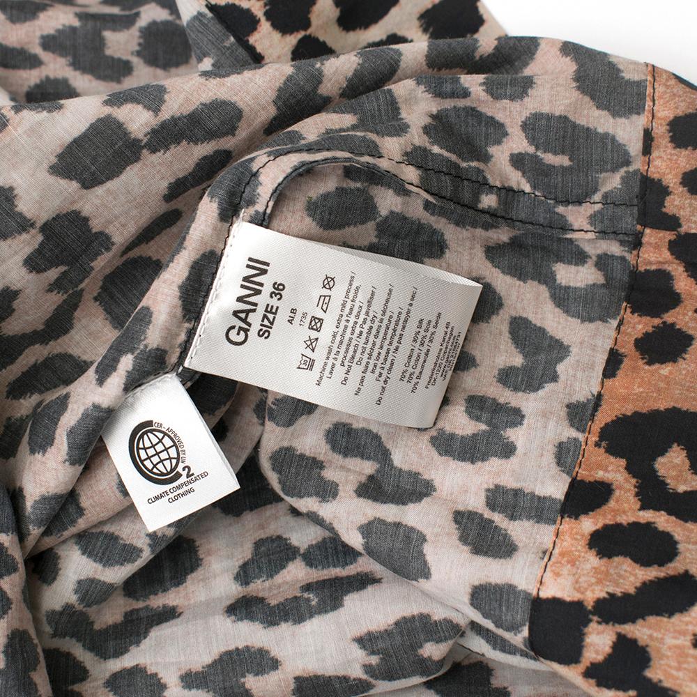 Ganni Leopard Print Silk Dress - New Season SIZE 36 1
