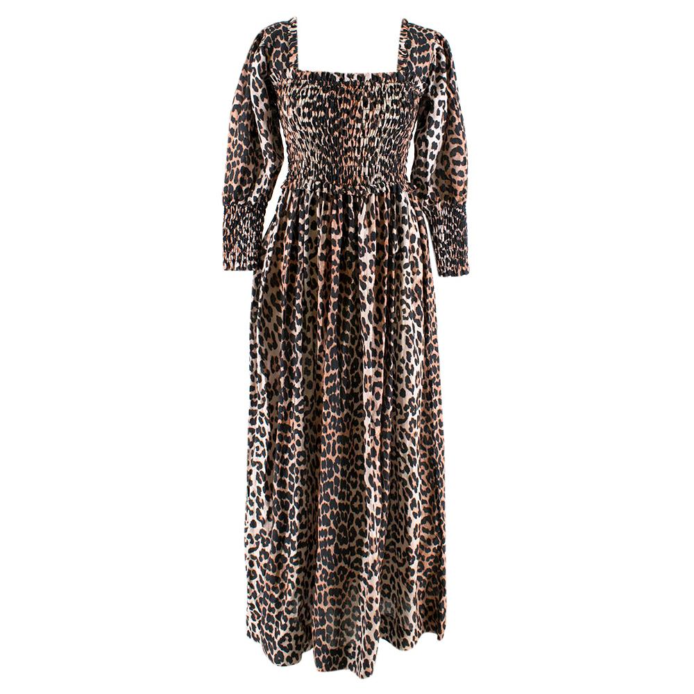 Ganni Leopard Print Silk Dress - New Season SIZE 36