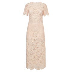 Ganni Light Orange Lace Short Sleeve Maxi Dress S