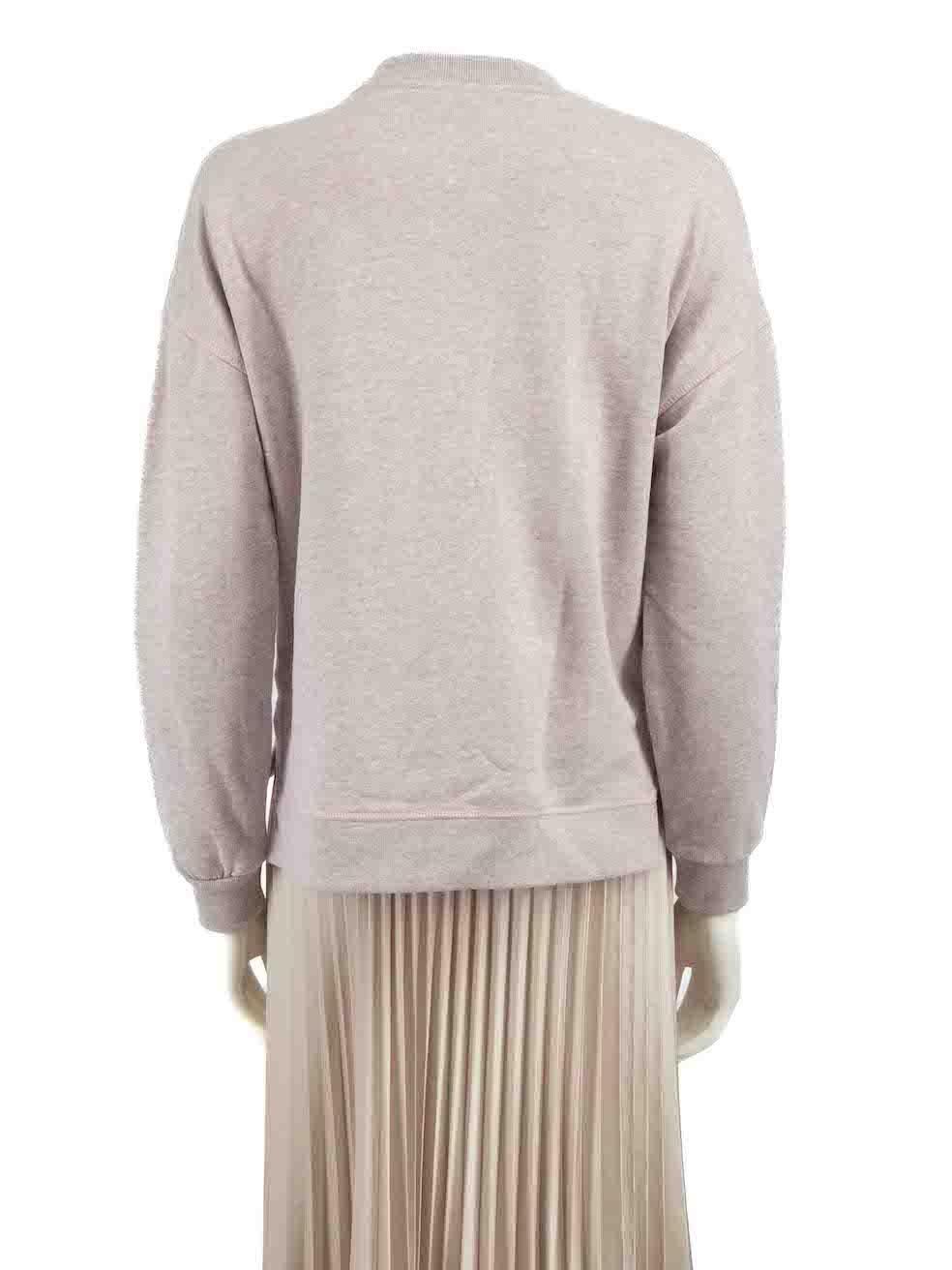 Ganni Light Pink Graphic Print Sweatshirt Size XS In Good Condition For Sale In London, GB