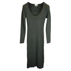Robe en maille mélangée Ganni en rayonne verte