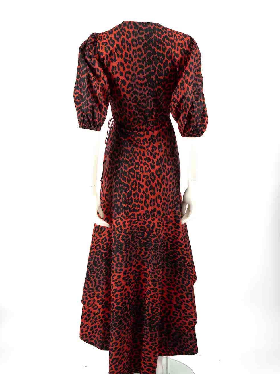 Arancia Ganni - Vestito midi con volant arancione taglia XS