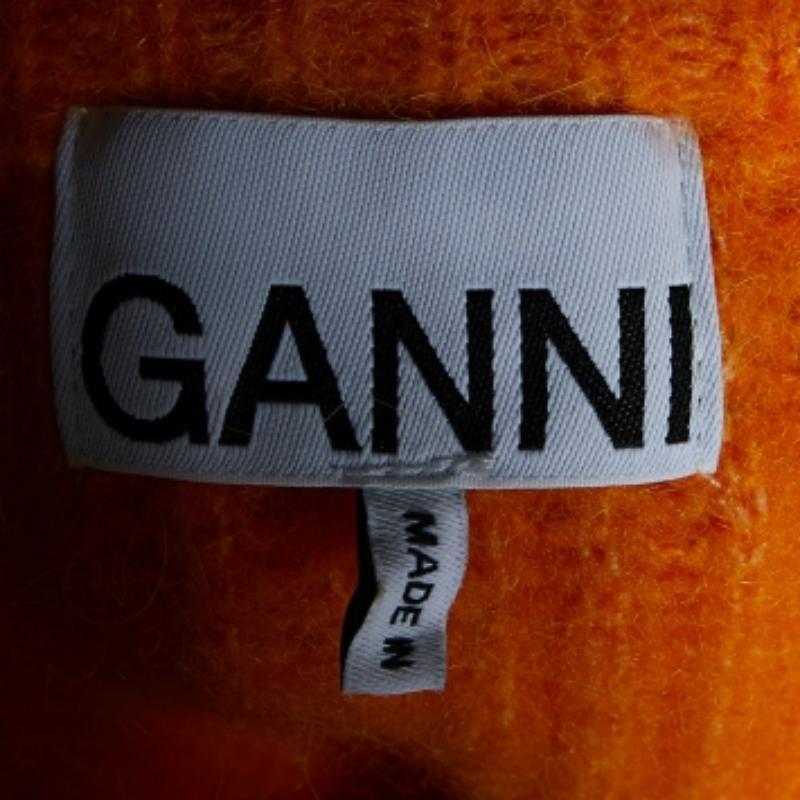 Ganni Orange Laine mélangée Crystals Button Detail Sweater Vest M en vente 1