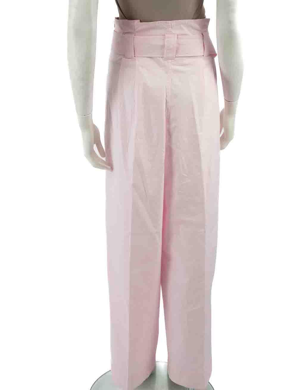 Ganni Pink 1975 Wide Leg Trousers Size L In Good Condition For Sale In London, GB