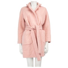 Ganni Rosa Wollmantel mit Gürtel Größe XS