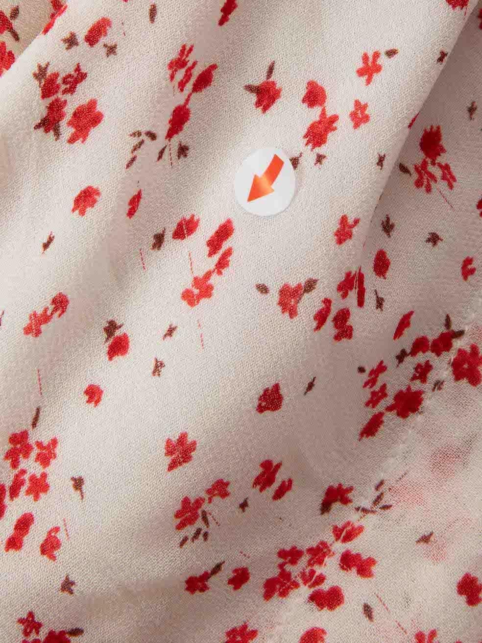 Ganni Vestido Midi Estampado Floral Rosa Talla S en Bueno Estado en London, GB
