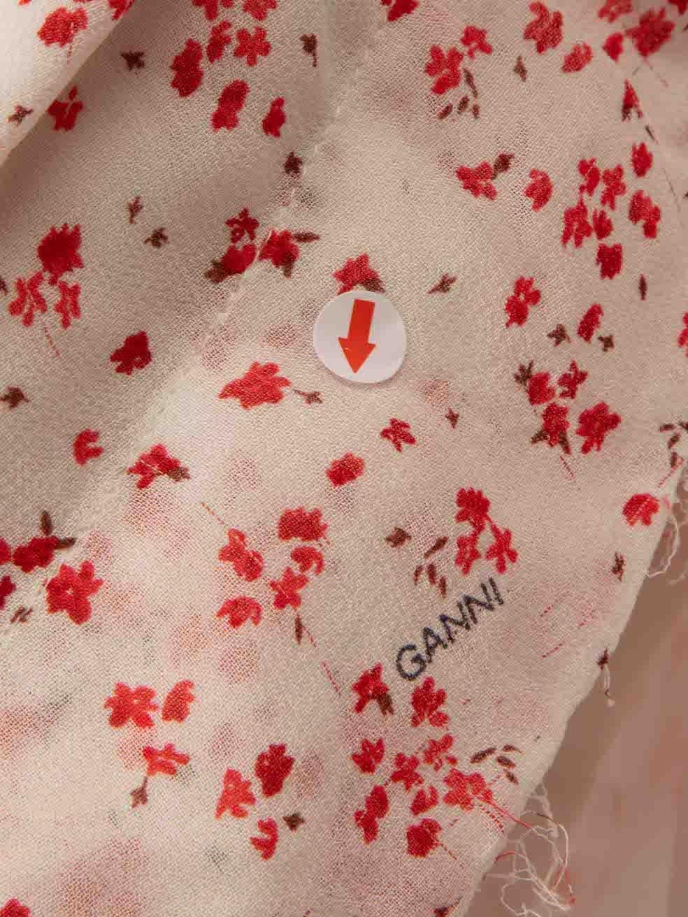 De las mujeres Ganni Vestido Midi Estampado Floral Rosa Talla S