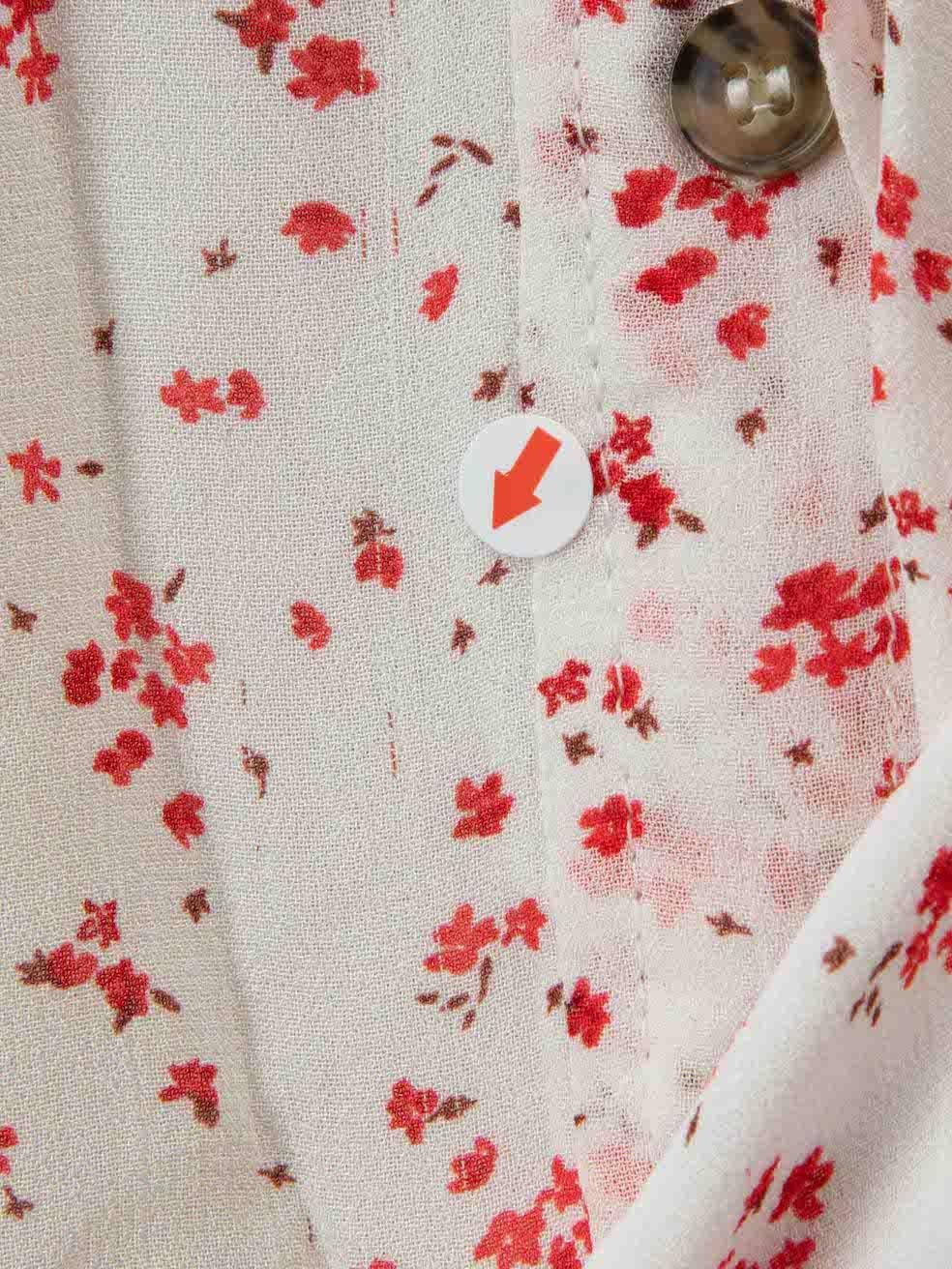 Ganni Vestido Midi Estampado Floral Rosa Talla S 1