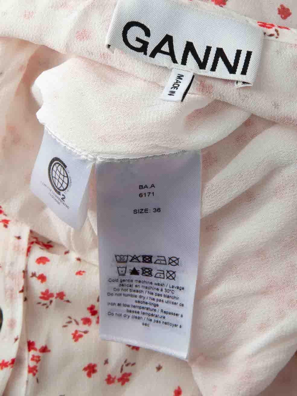 Ganni Vestido Midi Estampado Floral Rosa Talla S 2