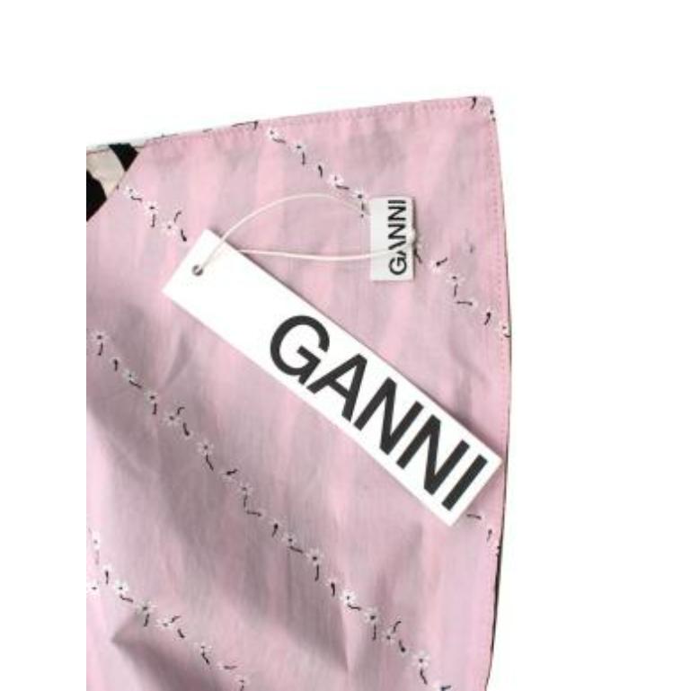 Ganni Pink floral & zebra print cotton bandana In Excellent Condition For Sale In London, GB