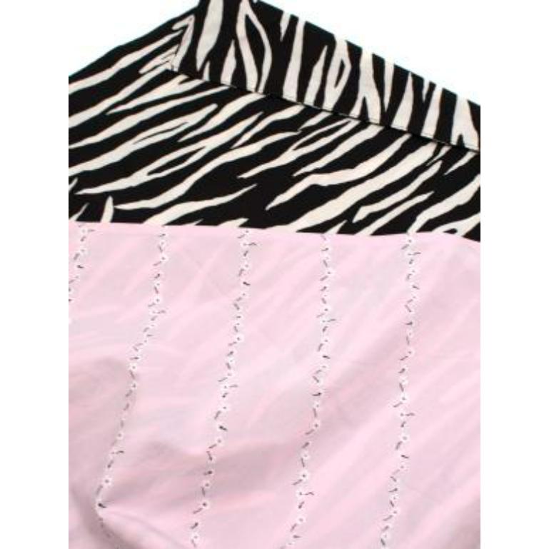 Women's Ganni Pink floral & zebra print cotton bandana For Sale