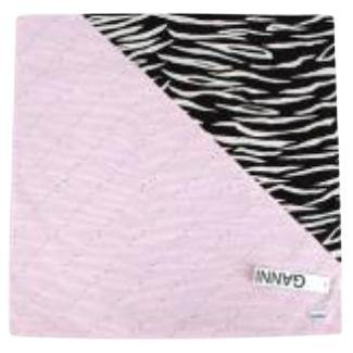 Ganni Pink floral & zebra print cotton bandana For Sale