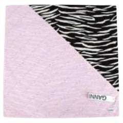 Ganni Pink floral & zebra print cotton bandana