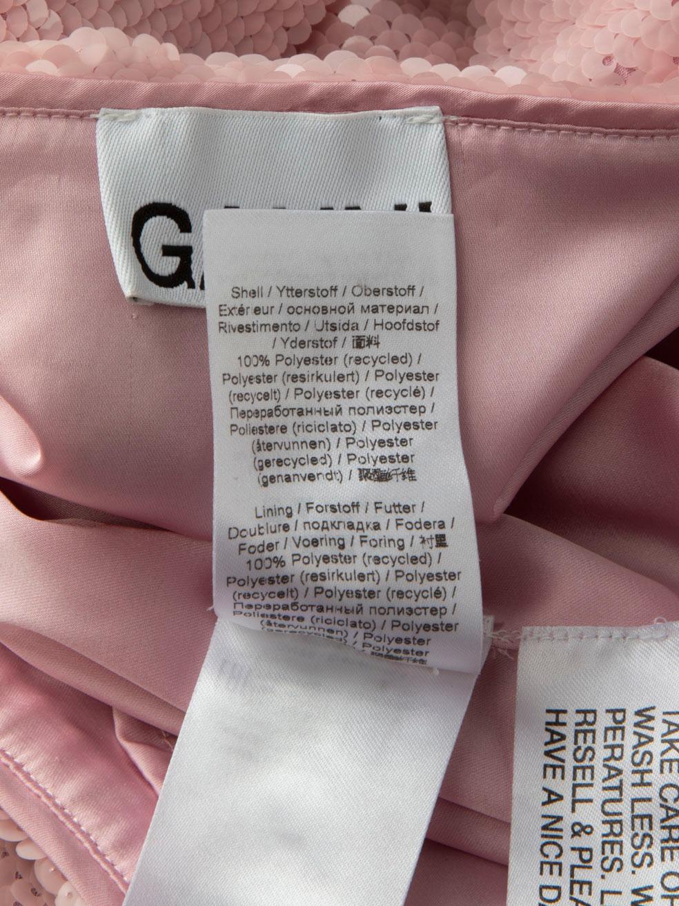 Mini robe à paillettes rose de Ganni Taille XL en vente 2
