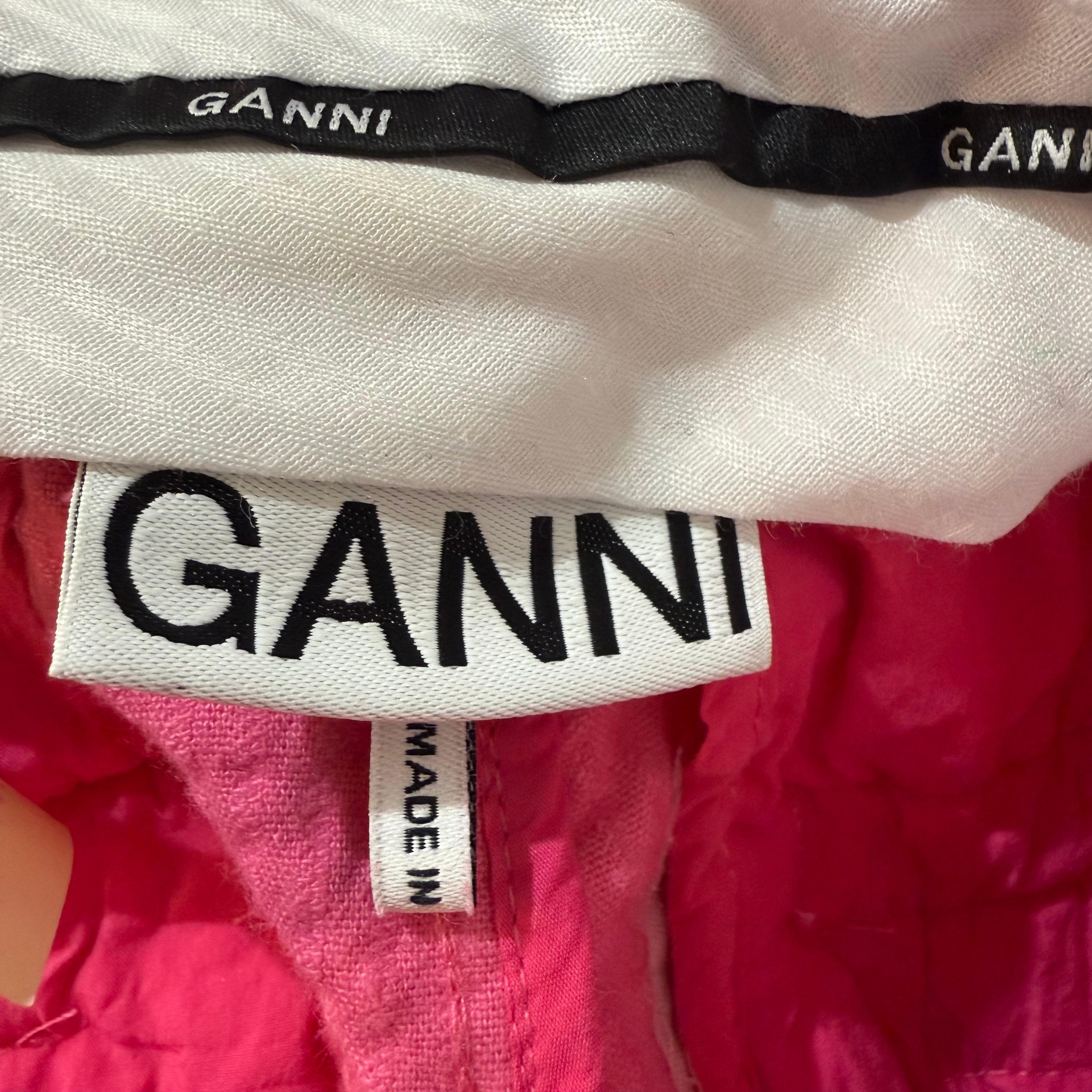 Pantaloni in velluto rosa Ganni taglia FR 34 / IT 38 in vendita 4
