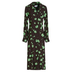 Ganni - Vestito camicia in crepe stampato