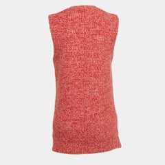 Ganni Red/Pink Knit Sleeveless Top XS