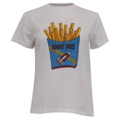 Maglietta Ganni con stampa "Rocket Fries" in cotone bianco