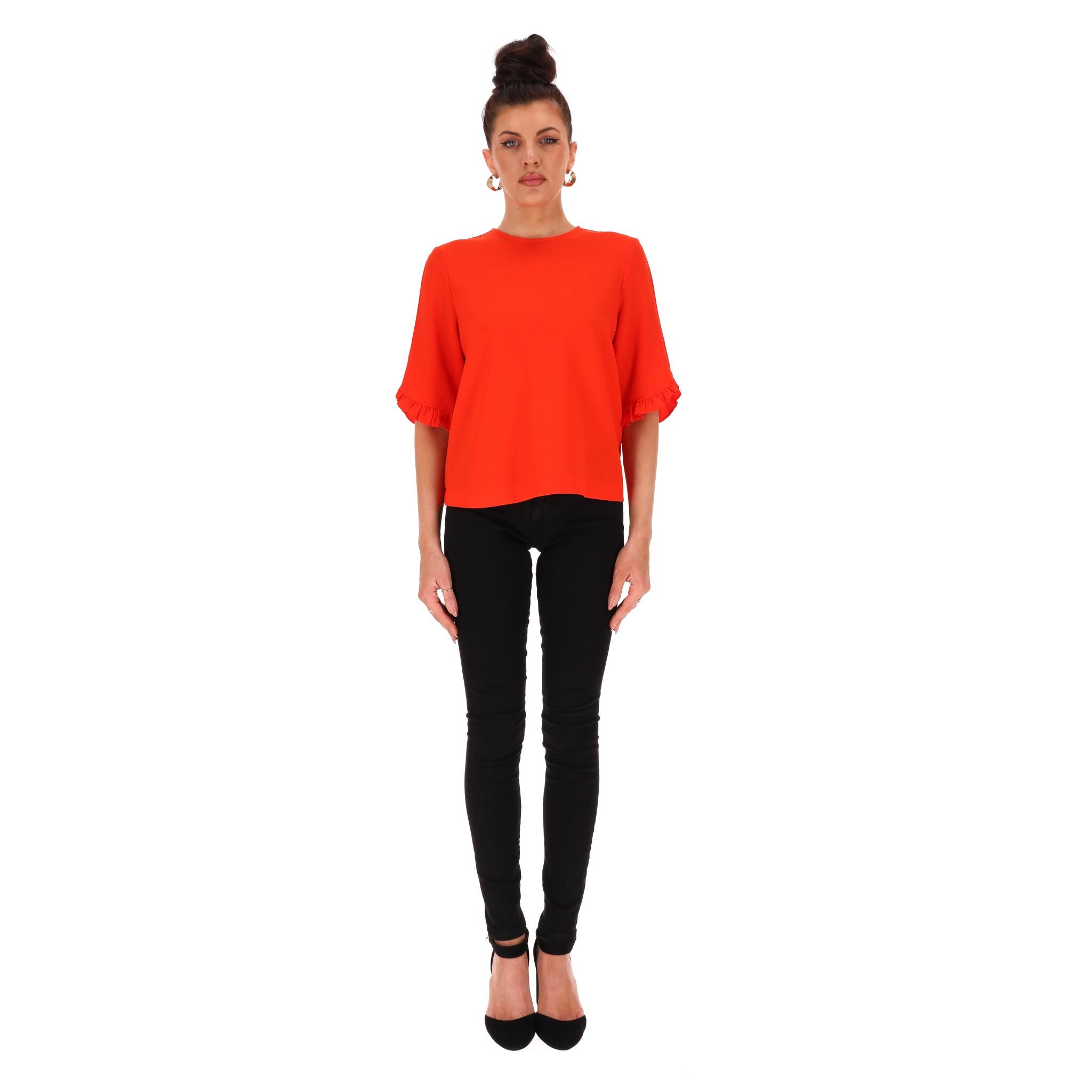 Ganni Top mit gerafften Details

Leuchtend rotes 
