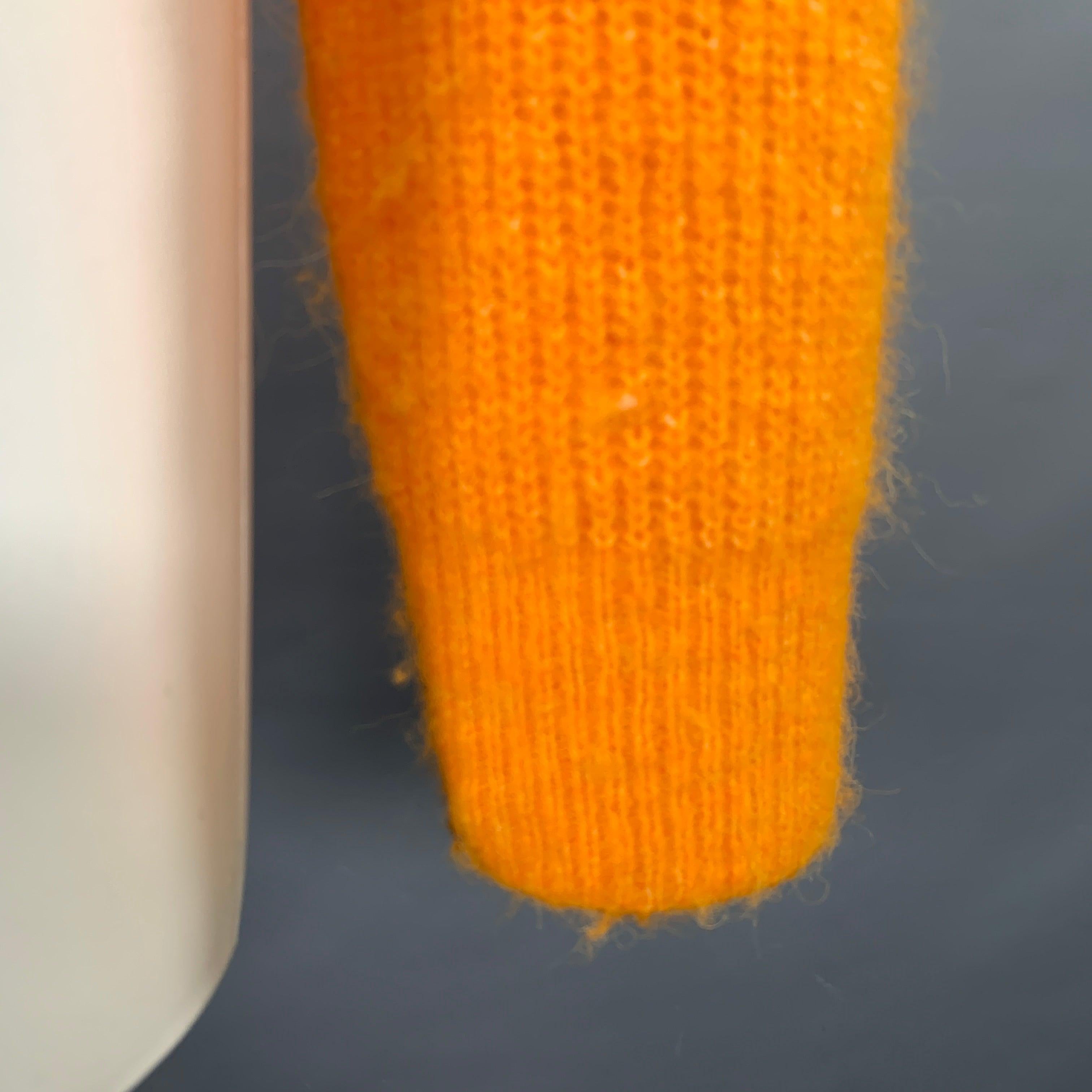 GANNI Size S Orange Alpaca Blend Rhinestones Knit Cardigan For Sale 1