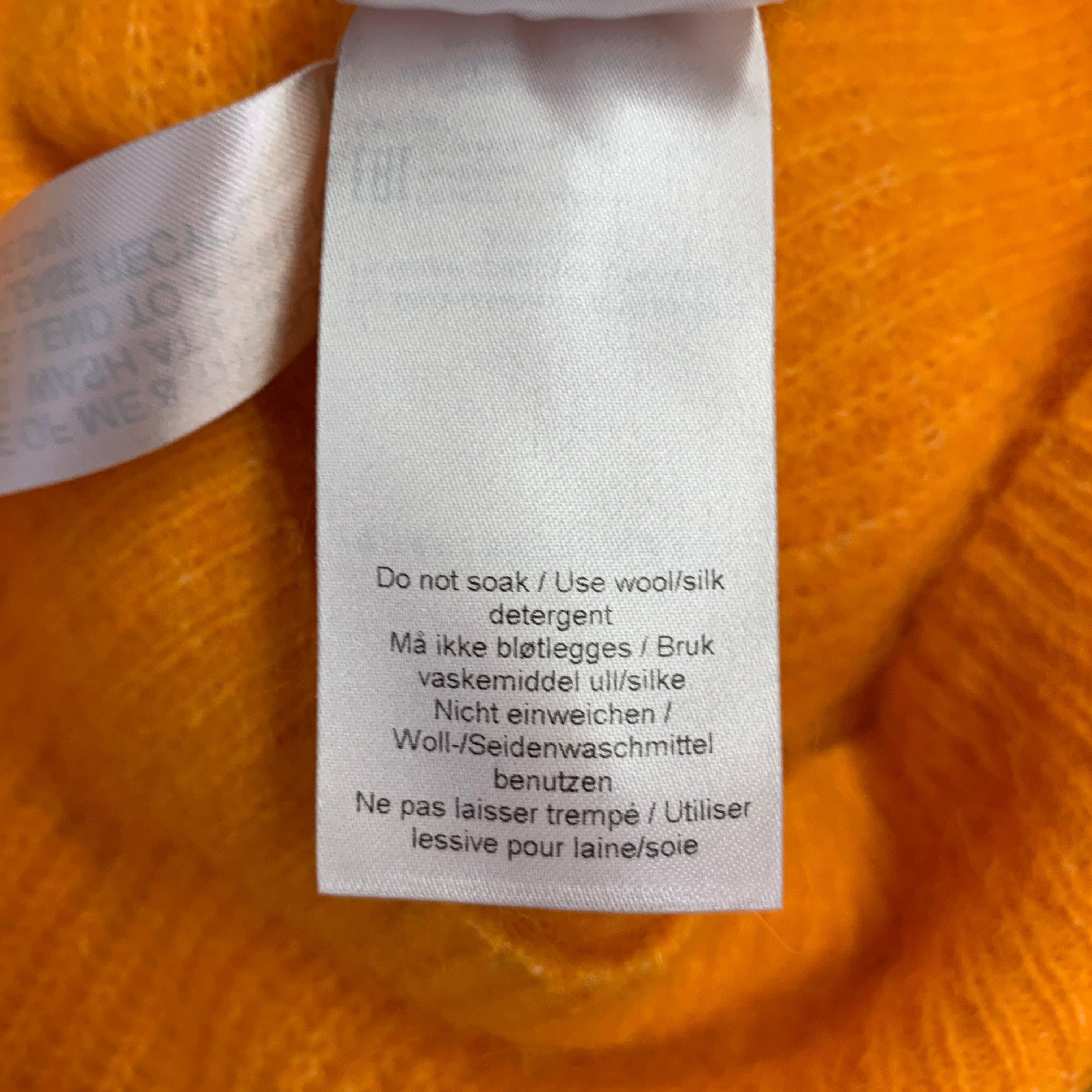 GANNI Size S Orange Alpaca Blend Rhinestones Knit Cardigan For Sale 5