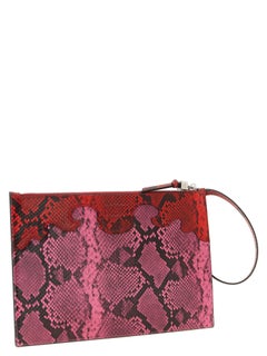 Pochette Ganni in pelle riciclata con stampa serpente — Rosa