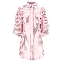 Ganni - Robe chemise en coton rayé