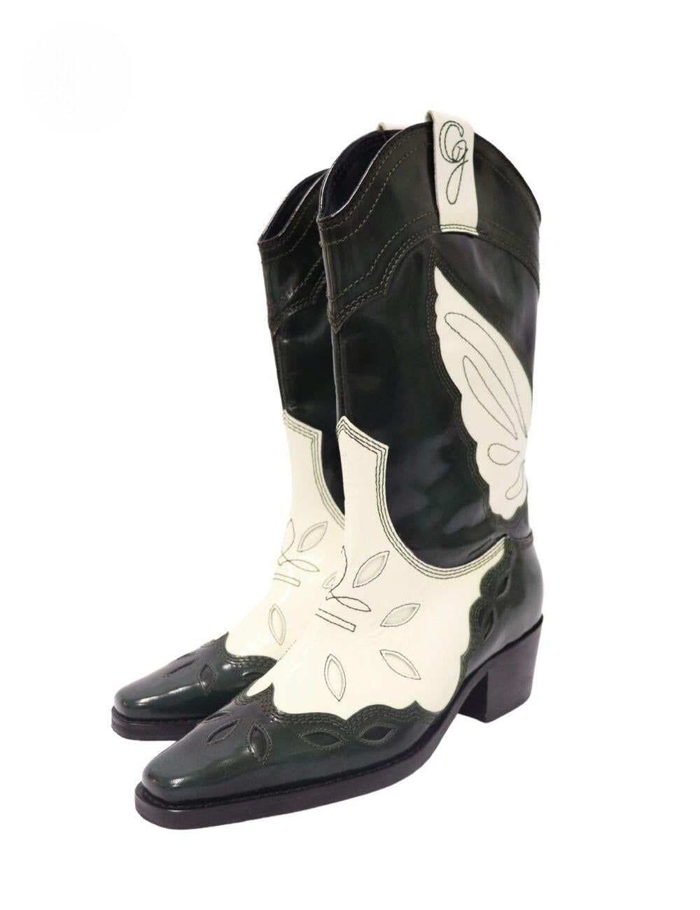 Ganni Texas High Boots Size EU 38 In Good Condition In Amman, JO