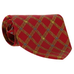 Ganni Versace Greca Print Silk Tie