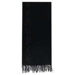 Ganni Versace Logo Embroidered Virgin Wool Scarf