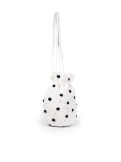 Ganni White Beaded Polkadot Bag