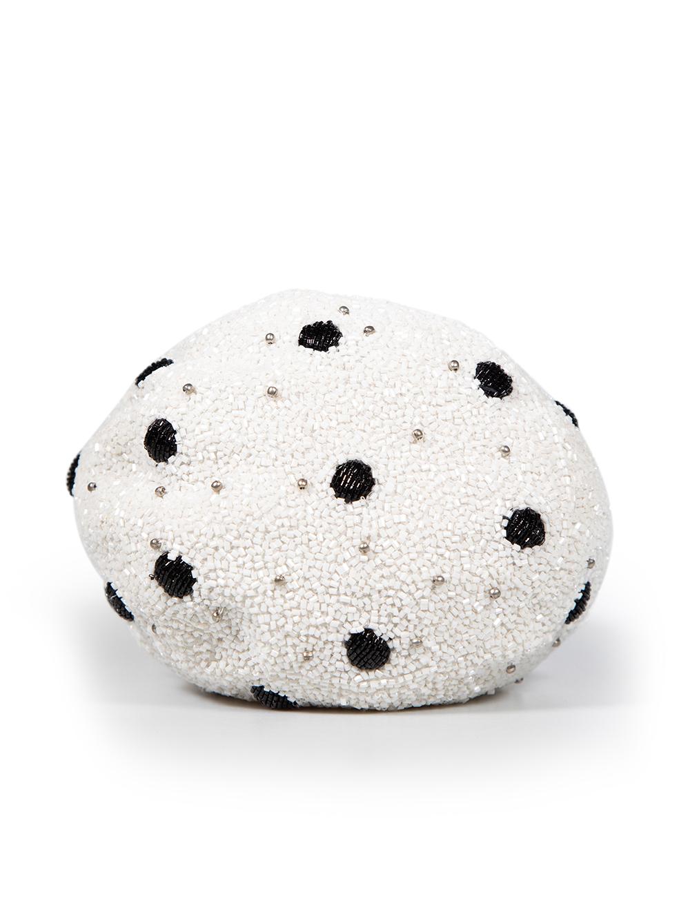 Women's Ganni White Beaded Polkadot Bag