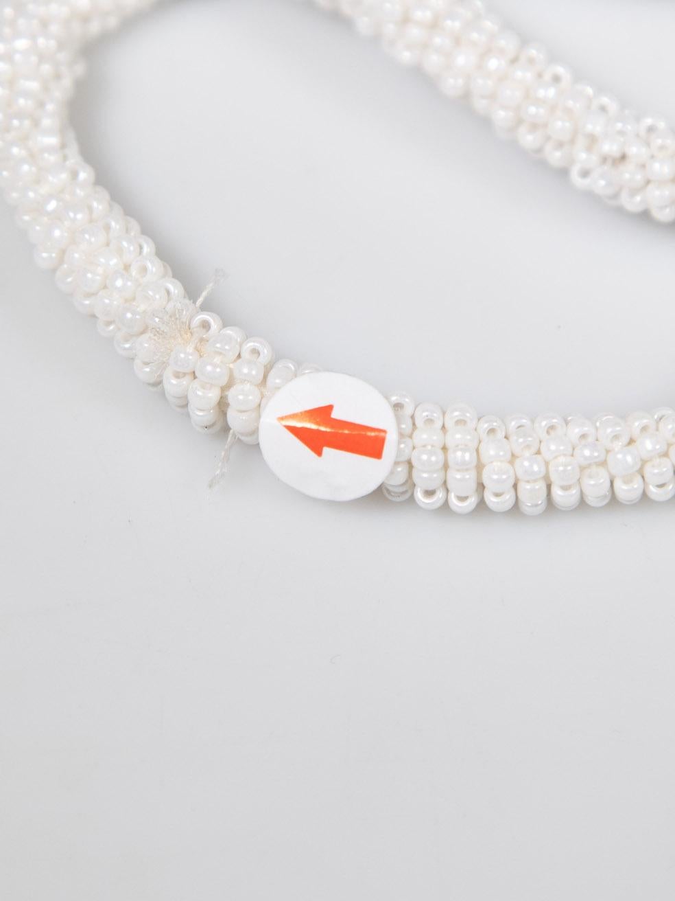 Ganni White Beaded Polkadot Bag 4