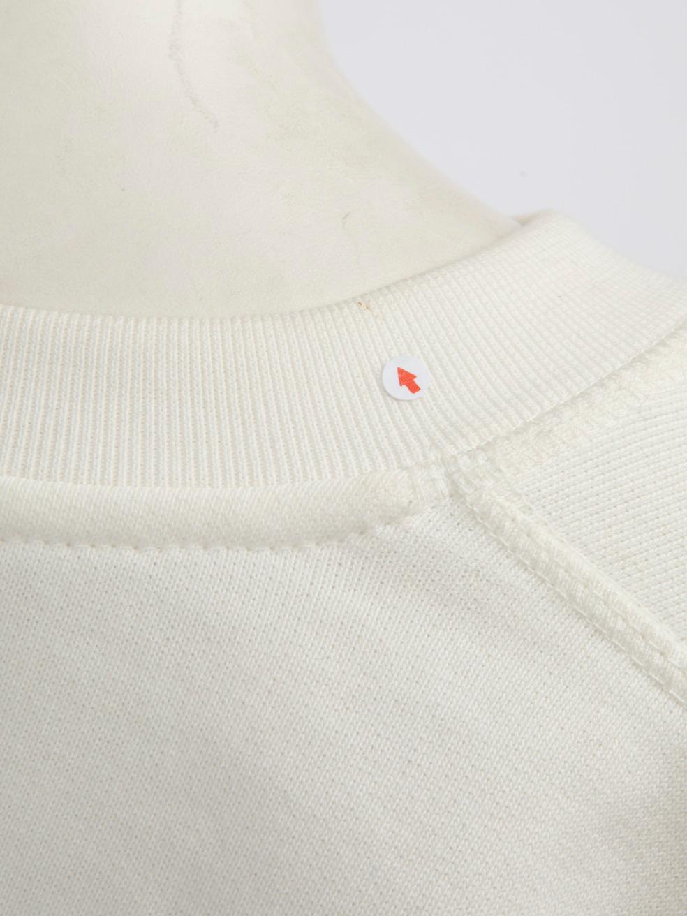 Ganni Weiß & Braun Getäfeltes Logo Sweatshirt Größe L im Angebot 5